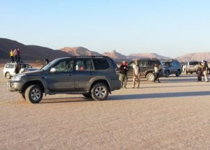 AC cars on desert merzouga